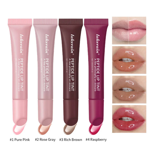 ibcccndc Peptide Lip Tint Gloss – 4 Shades | Long-Lasting Lip Tint Gloss Oasis Select 4pcs 1set
