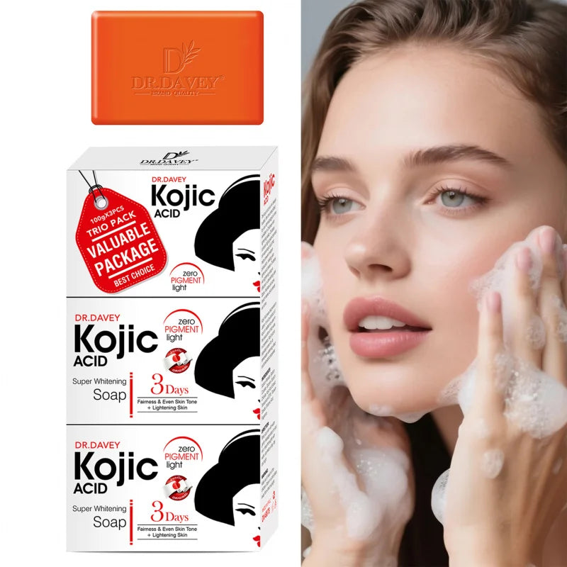 3pcs Kojic Acid Soap Cleansing and Moisturizing Handmade Soap for Bathing, Face Washing, and Skin Moisturization Peaceful Pleasures Health and Wellness