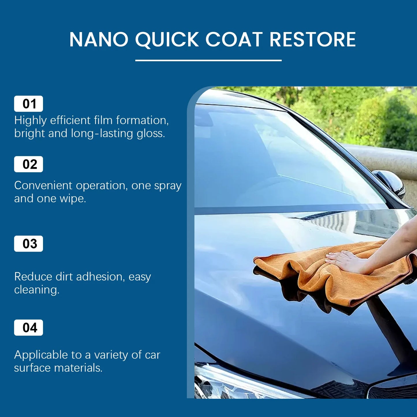 Car Coating Spray Quick Effect Coating Agent Coat Car Wax Car Scratch Wax Coating Spray Oil Film Emulsion Glass Cleaner Peaceful Pleasures Health and Wellness