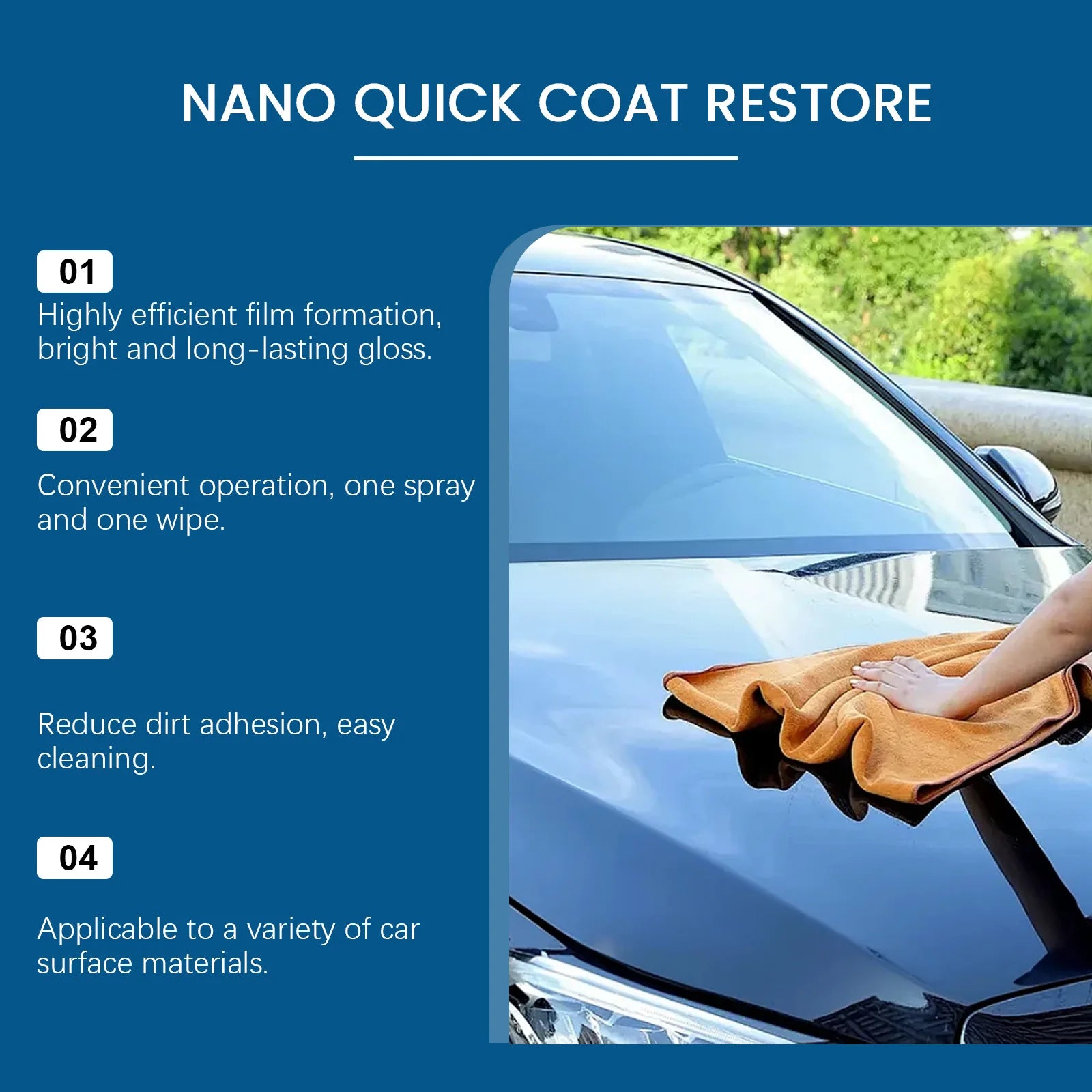 Car Coating Spray Quick Effect Coating Agent Coat Car Wax Car Scratch Wax Coating Spray Oil Film Emulsion Glass Cleaner Peaceful Pleasures Health and Wellness
