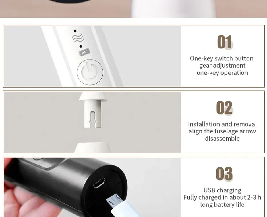 Electric Milk Froth Stirrer Wireless Coffee Whisk Handheld Egg Beater Cappuccino Foam Stirrer USB Portable Kitchen Tools Frother Peaceful Pleasures Health and Wellness
