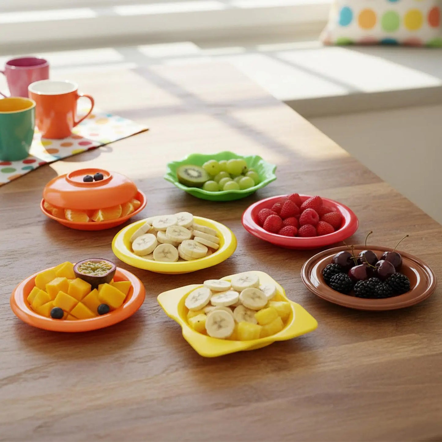 6-Layer Stackable Hamburger Plate Set | 6-Pc Dipping Bowls