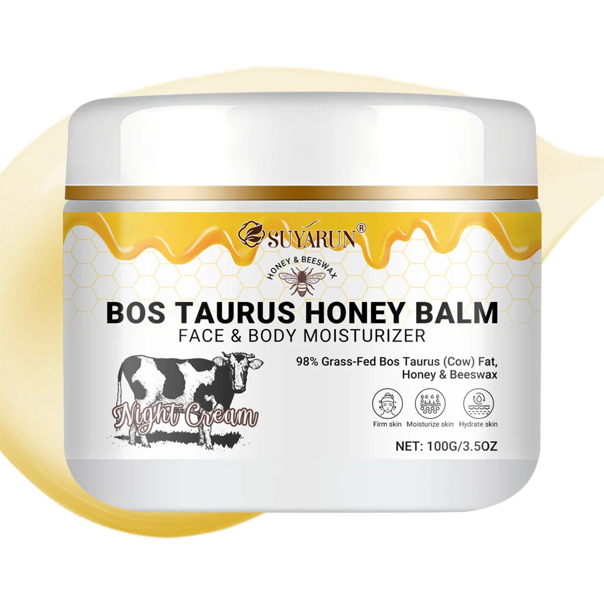 SUYARUN Ultra-Nourishing Tallow Face & Body Cream with Honey&Vitamin C – Moisturizing Skincare for Dry Skin, Natural Anti-Aging. Peaceful Pleasures Health and Wellness 100g