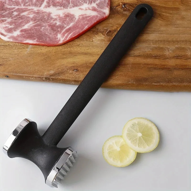 Stainless Steel Heavy Duty Meat Tenderizer Hammer with Rubber Grip for Effortless Pounding And Tenderizing Kitchen Tool Peaceful Pleasures Health and Wellness