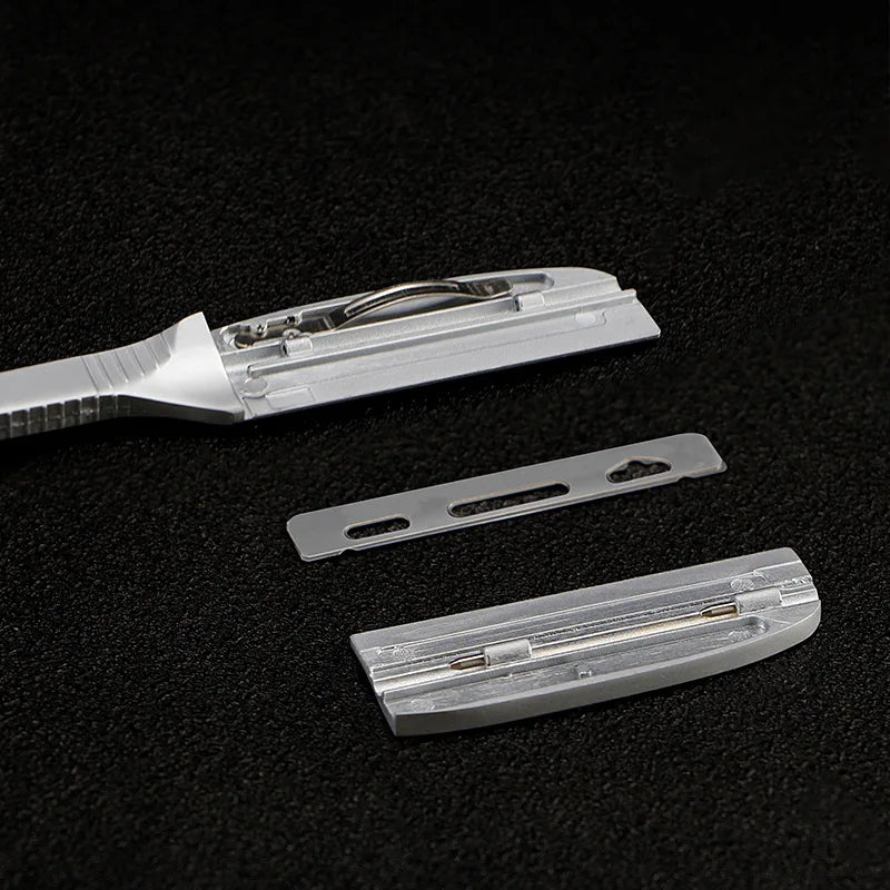 Japanese Manual Folding Hair Razor Holder Stainless Steel Shaving Eyebrow Knife for Feather Blade Hairdressing Tool Peaceful Pleasures Health and Wellness
