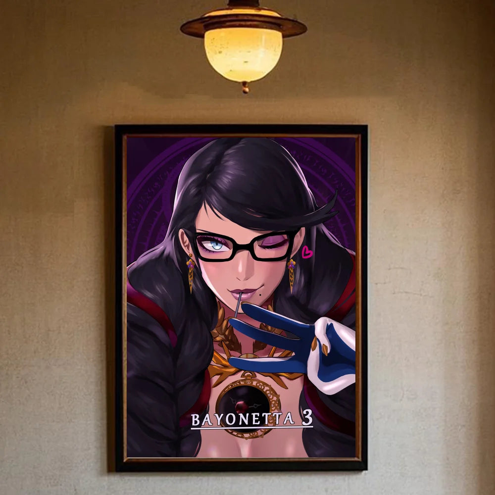 Bayonetta 3 Vintage Poster | HD Waterproof PVC Wall Art Gaming Wall Poster Peaceful Pleasures Health and Wellness z4 15X20cmNoframe