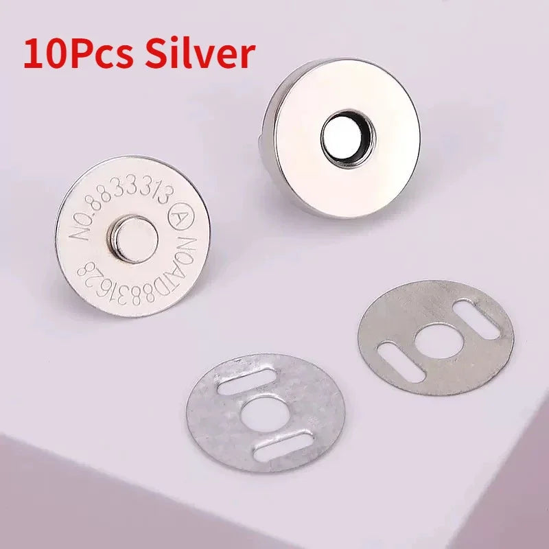 Magnetic Snap Buttons for Bags & Sewing – Metal Flatback Set