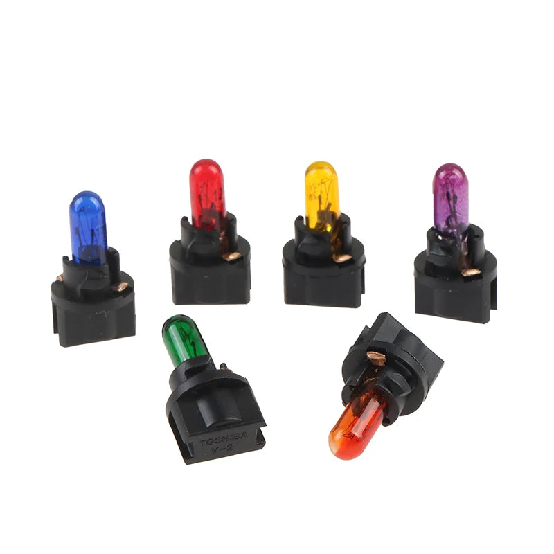 10PCS 12V T5.5 Led Bulb W1.2WCar Interior Lights Dashboard Heating Indicator Wedge Auto Instrument Lamp Air Conditioning Lamp Peaceful Pleasures Health and Wellness