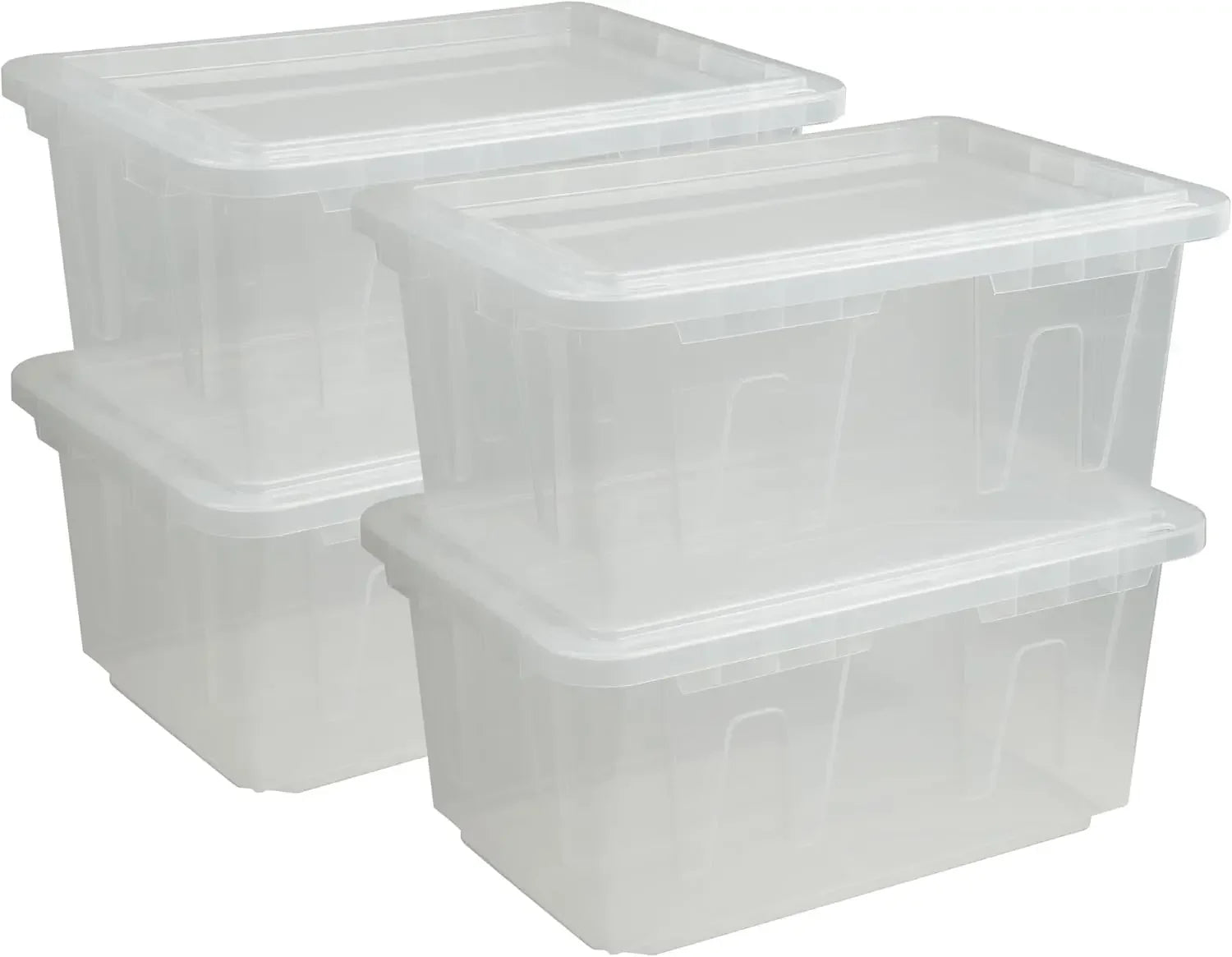 4-Pack Heavy Duty Clear Storage Containers with Snap-Tight Lids, Stackable Bins, Made in USA (60 Qt, 15 Gallon) Peaceful Pleasures Health and Wellness United States