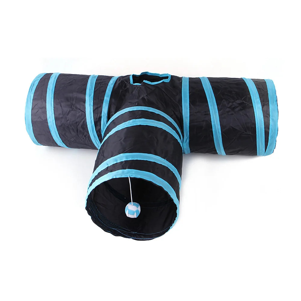 Cat Tunnel Tube Kitty Bored Pet Toys Peek Hole Toy