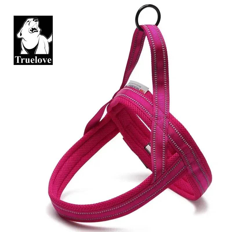 Truelove Soft Mesh Padded Nylon Dog Harness Vest 3M Reflective Security Dog Collar Easy Put on Pet Harness Pull-resistan TLH5811 Peaceful Pleasures Health and Wellness fuchsia XXS