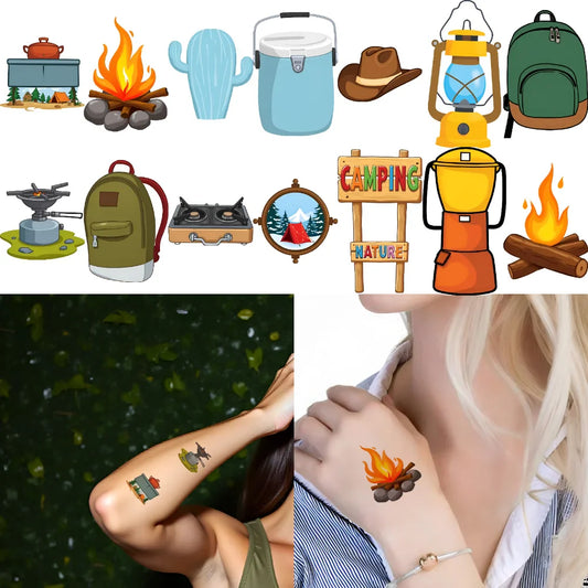 63pcs Waterproof Temporary Tattoo Stickers – Camping & Festivals Temporary Tattoo Stickers Oasis Select