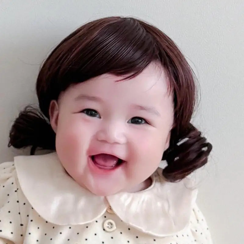 Baby Curly Bun Hat – Soft Cosplay Photo Prop for Boys & Girls