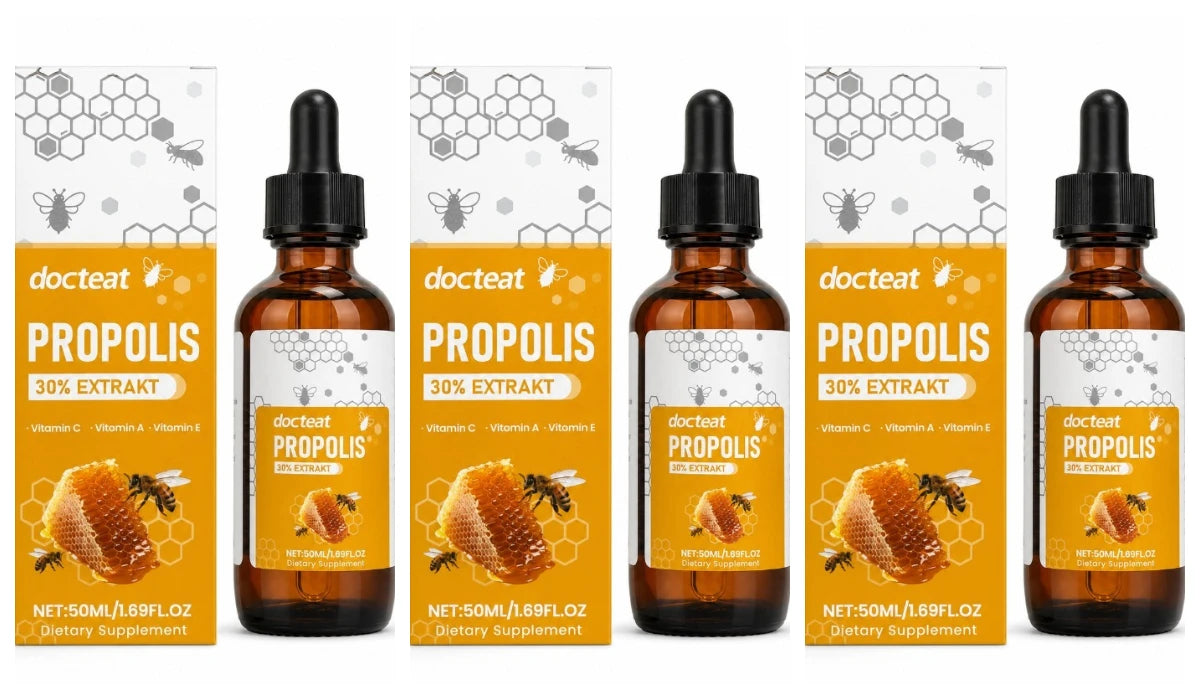 Bee Propolis Liquid Drops 30% Extract Vitamins A C E | 50ml Propolis Supplement Peaceful Pleasures Health and Wellness 3 bottles
