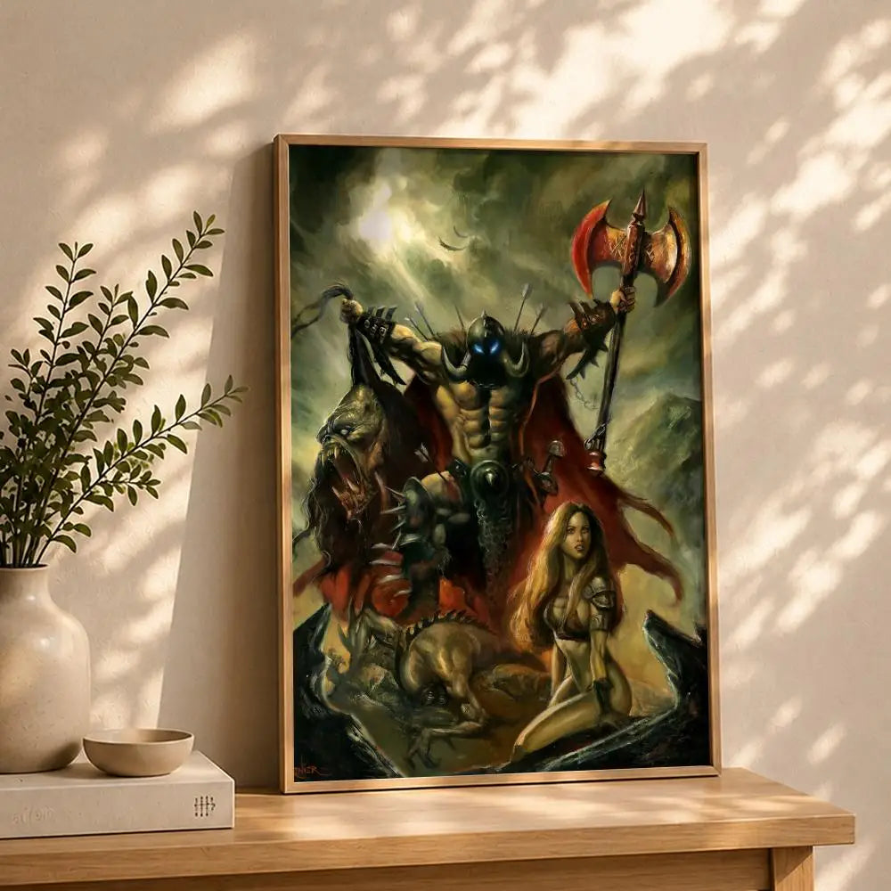 Frank Frazetta HD Poster – Self-Adhesive Waterproof Wall Art Wall Art Poster Peaceful Pleasures Health and Wellness White8 15X20cmNoframe