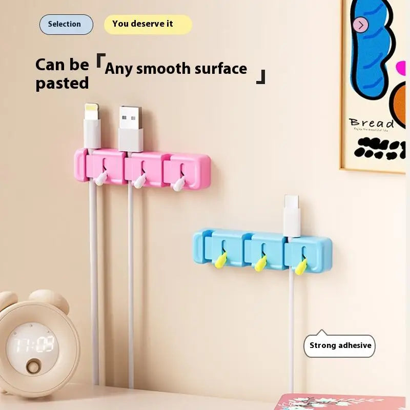 New 1Pcs Charging Cables And Data Wires Accessory Desktop Cable Management Clip Simple No-Drill Edge-Mounted Cord Organizer Peaceful Pleasures Health and Wellness