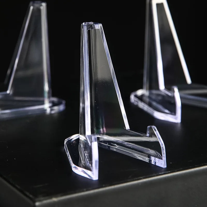 10pcs Transparent Acrylic Commemorative Coin Display Stands Triangle Challenge Coin Capsule Holders for Collectibles Peaceful Pleasures Health and Wellness