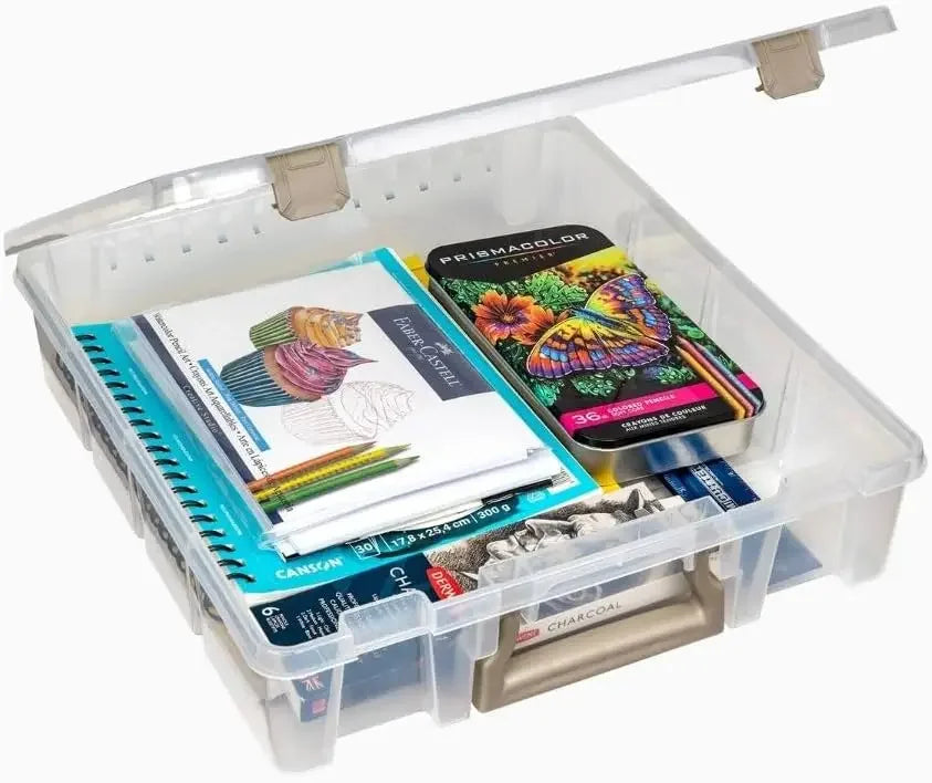 Clear Craft Organizer Storage Case with Removable Dividers, Durable Portable Box for Supplies Peaceful Pleasures Health and Wellness United States