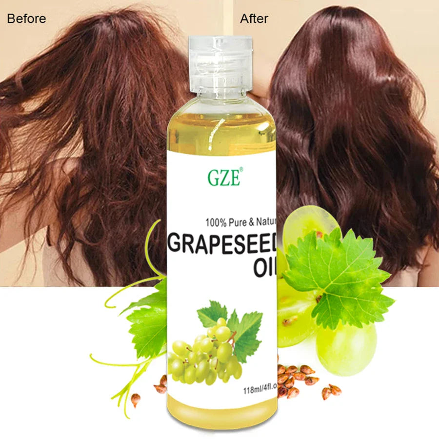 GZE Pure Grapeseed Oil – Vegan Skin & Hair Moisturizer 118ml