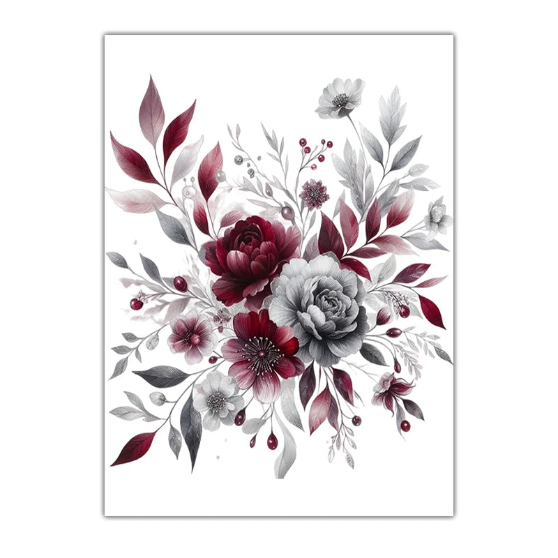 Nordic Rose Botanical Canvas Wall Art | Minimalist Floral Print Botanical Canvas Print Peaceful Pleasures Health and Wellness 05 20x25cm No Frame China Mainland