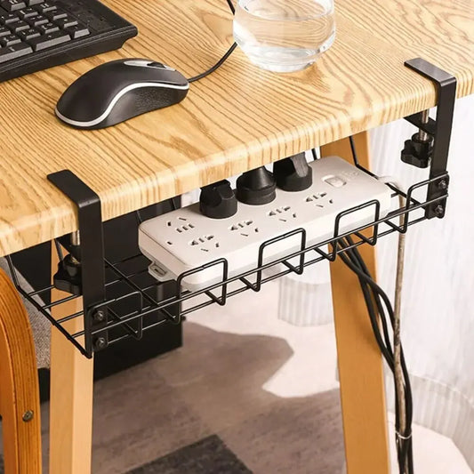 Under Table Storage Rack Metal Cable Management Tray Home Office Desk Wire Organizer No Punching Kitchen Storage Accessories Peaceful Pleasures Health and Wellness