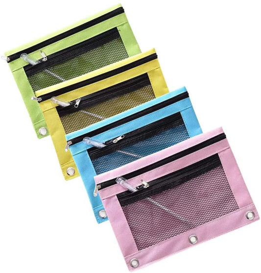 Colorful Double Layer canvas Cloth Zipper Paper File Folder Book Pencil Pen Case Bag File Document Bags Peaceful Pleasures Health and Wellness
