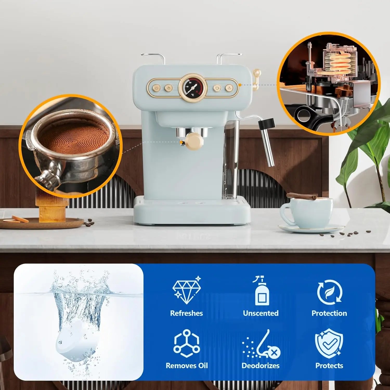 50 Sheets Universal Coffee Maker Cleaner Descaler for Keurig Nespresso Espresso Drip Machines Limescale Remover Cleaning Kit Peaceful Pleasures Health and Wellness