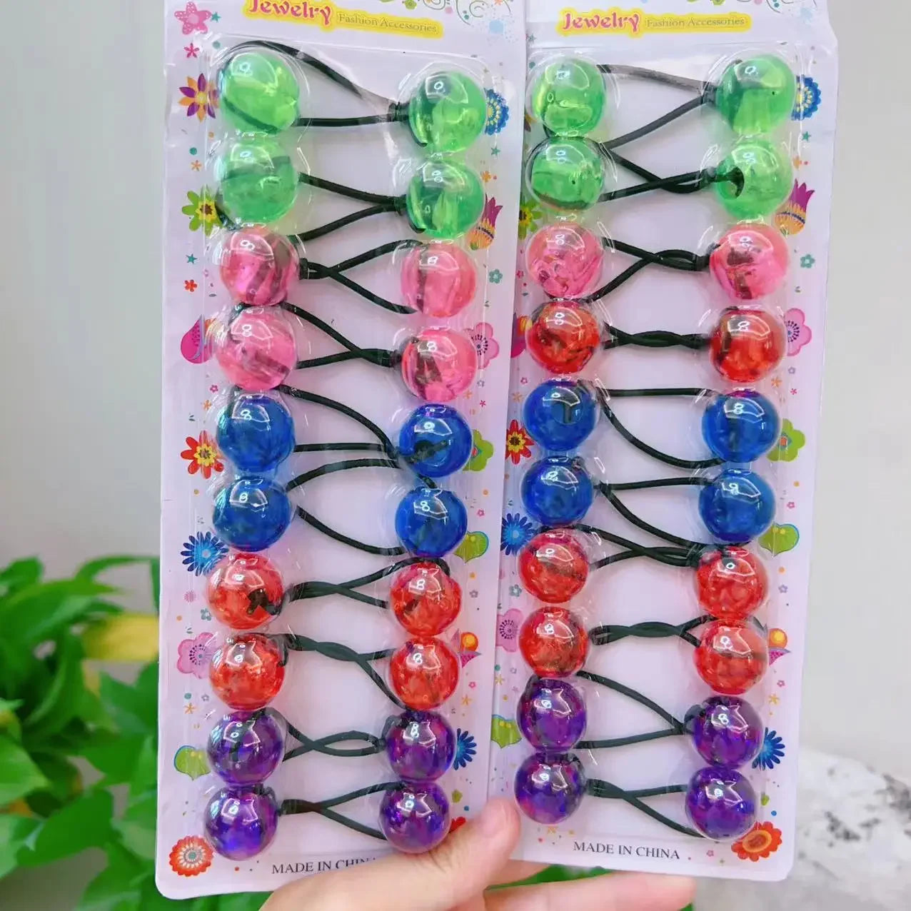 10pcs Elastic Ball Hair Ties for Girls | Colorful Beaded Bobbles Kids Hair Accessories Peaceful Pleasures Health and Wellness 7
