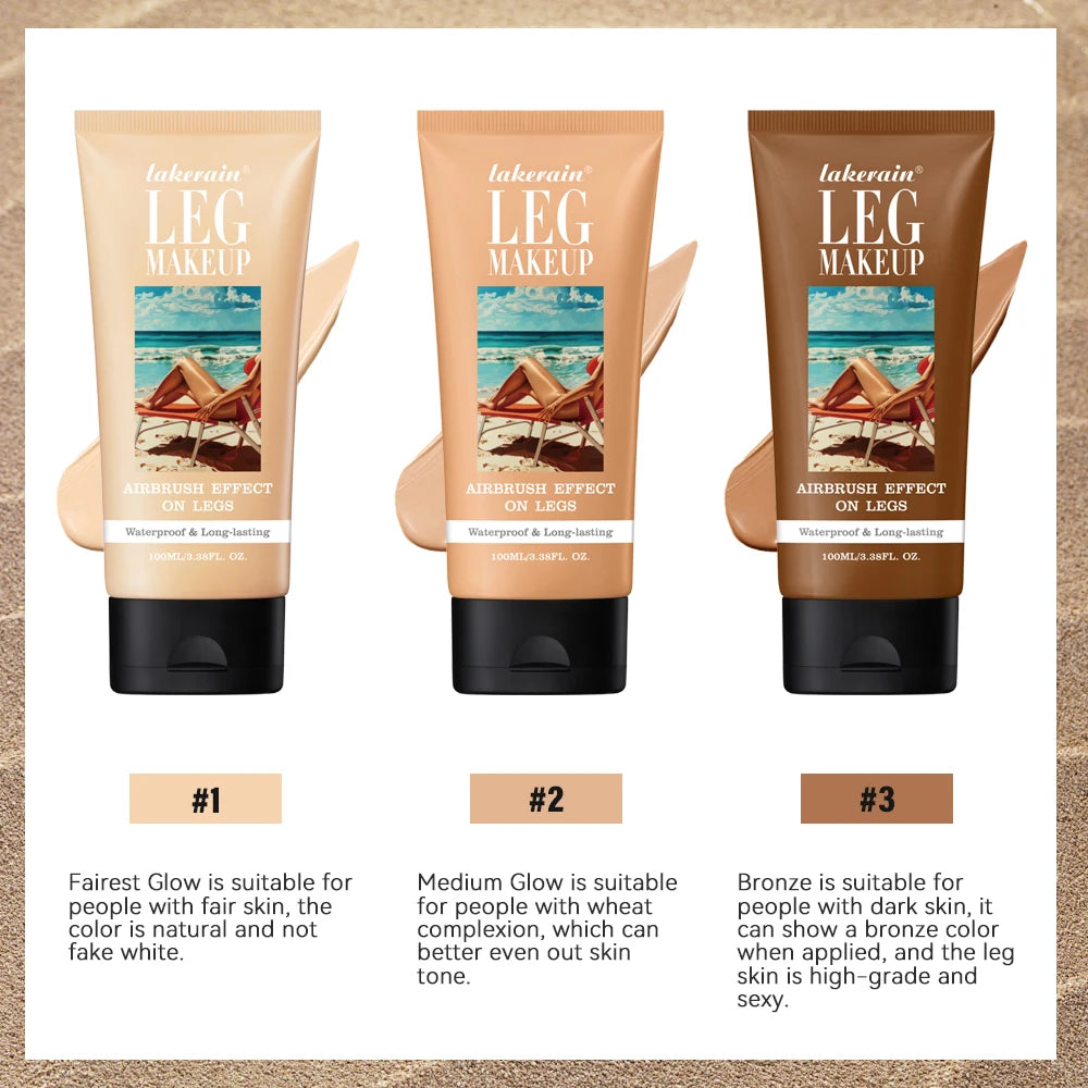 100ml Leg Makeup Long-lasting Waterproof And Anti-Transfer Concealer Even Skin Tone Wheat Tan Brown Liquid Foundation Peaceful Pleasures Health and Wellness