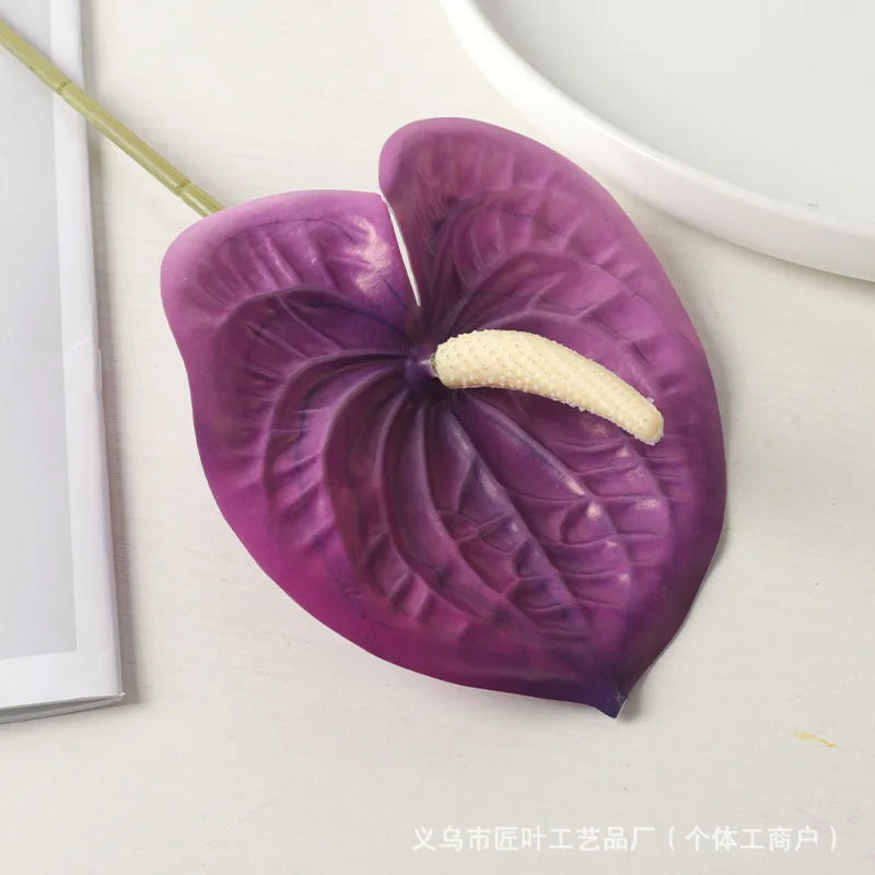 Silk Anthurium Single Stem Faux Flower – Wedding & Home Decor