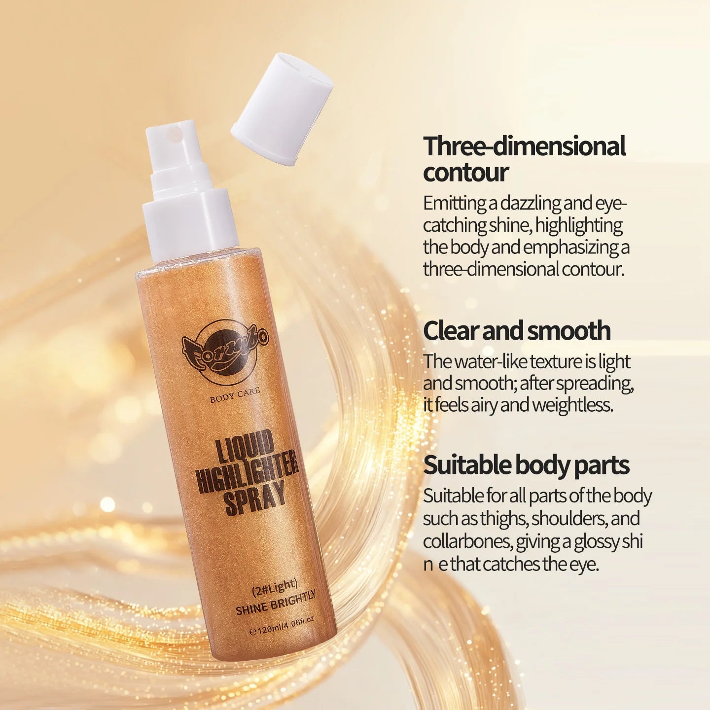 Liquid Highlighter Powder Spray for Body Shine Peaceful Pleasures Health and Wellness