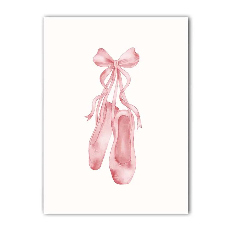 Nursery Wall Art, Nordic Cute Pink Ballet Girl Canvas Painting | Baby Poster for Toddler Kids Room Wall Decor Peaceful Pleasures Health and Wellness 04 50x70cm NoFrame China Mainland
