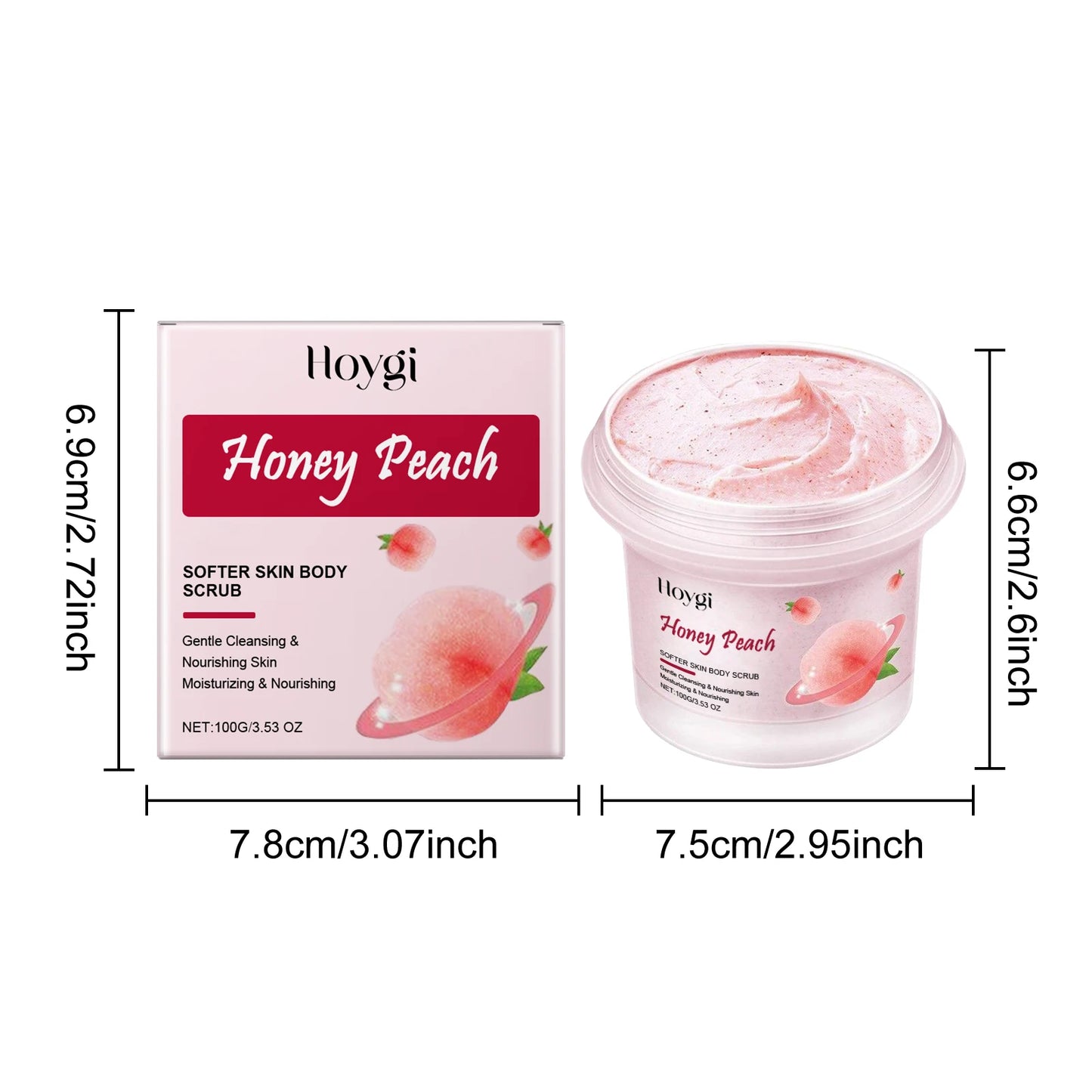 Honey Peach Body Scrub – Brightening Exfoliating Cleanser