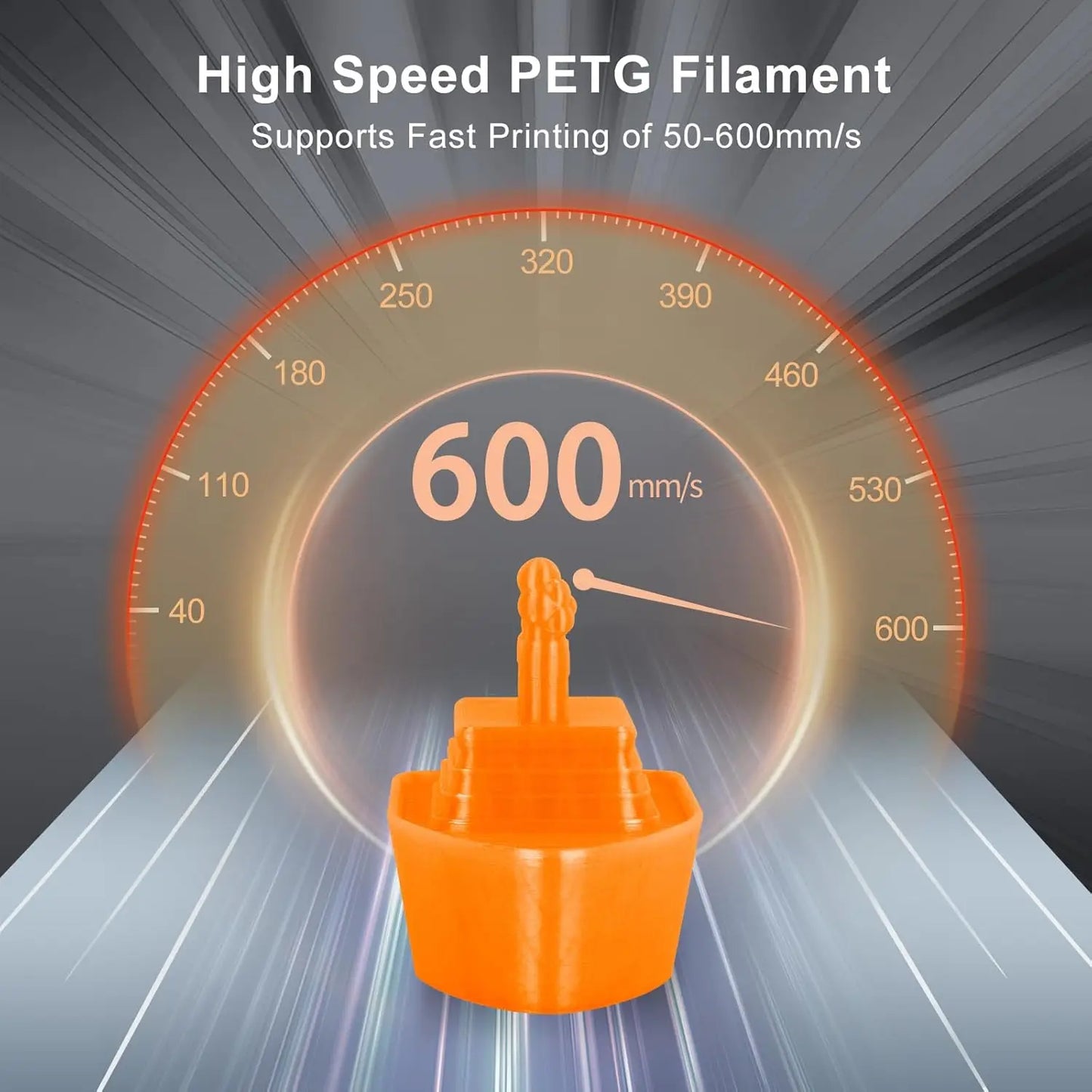 DINGSUN 3D PETG Filament 1.75mm | 500mm/s High-Speed Multicolor