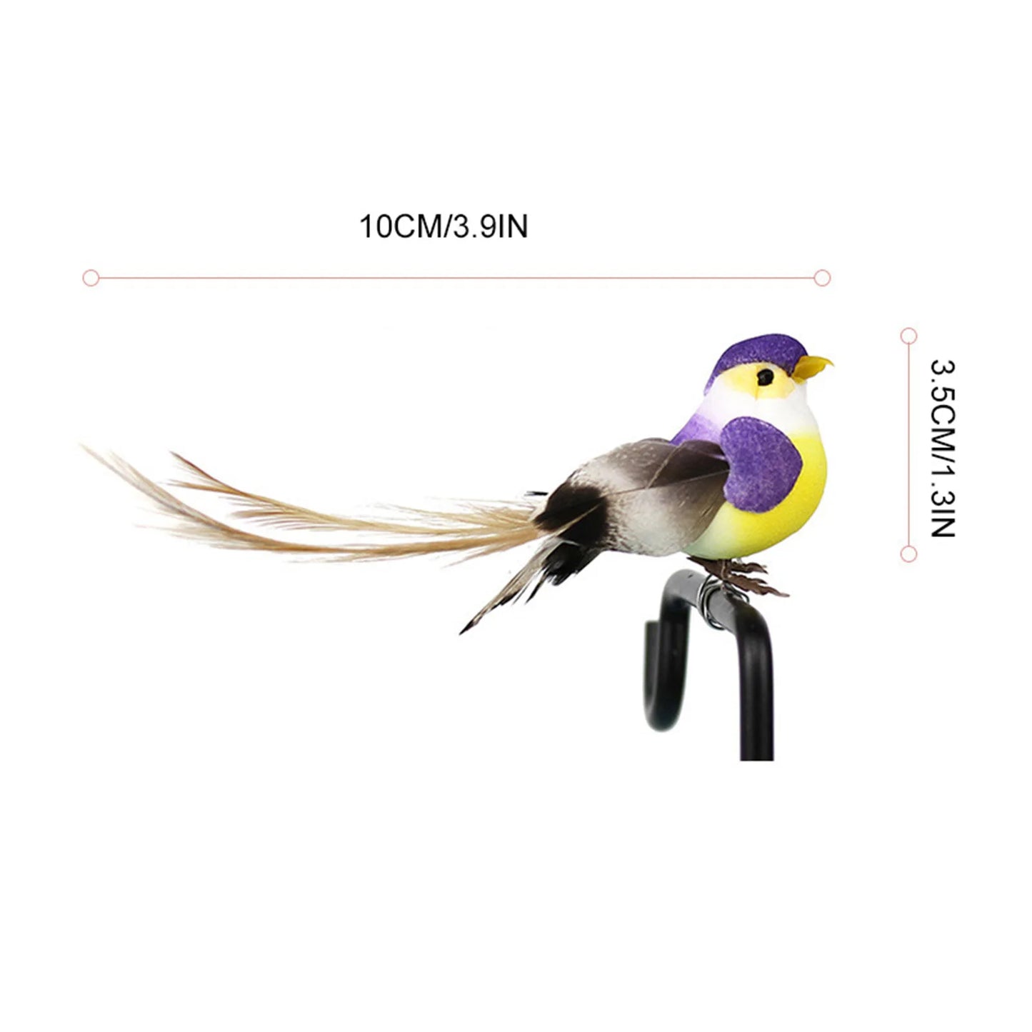 12pcs Mini Artificial Birds Multicolor Craft Ornaments For Home Garden Decoration Peaceful Pleasures Health and Wellness