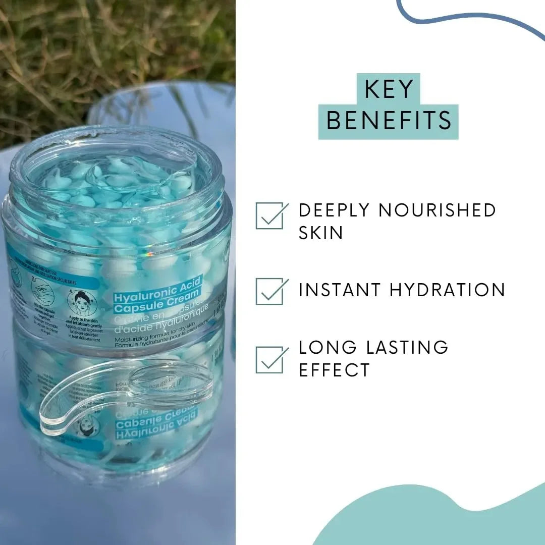 Hyaluronic Acid Capsule Cream with Hyaluronic Acid & Multiple Peptides, Moisturizes & Nourishes for Softer, Confident Skin Peaceful Pleasures Health and Wellness