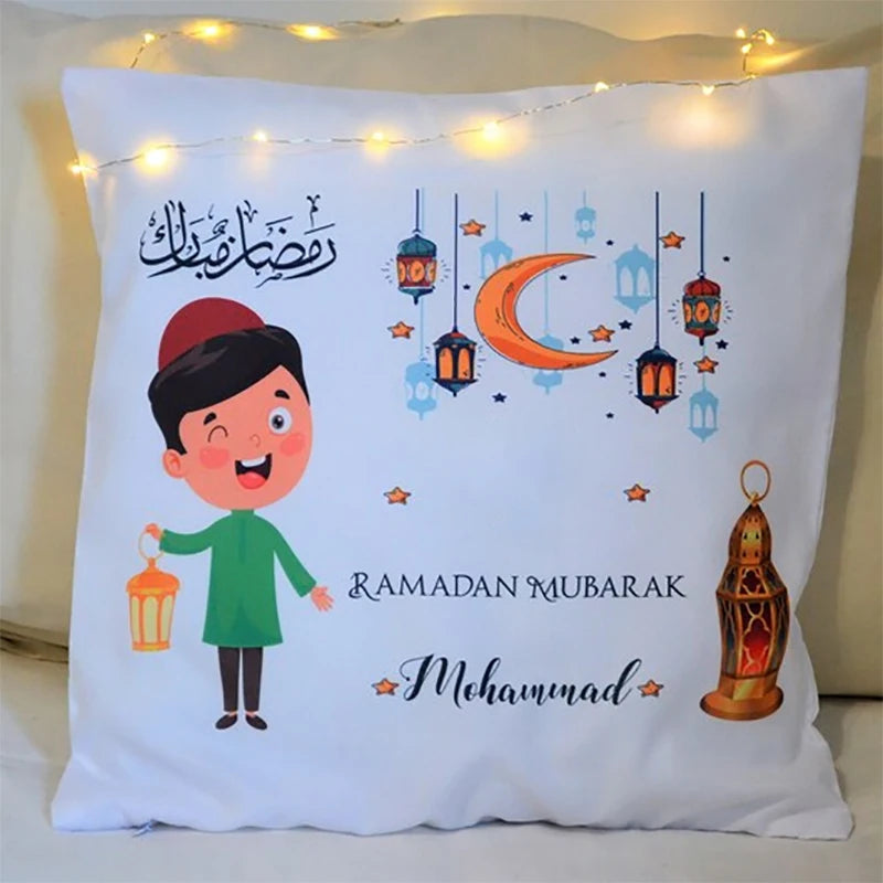 Personalized Ramadan Eid Mubarak Pillow Case | Kids Decor Gift