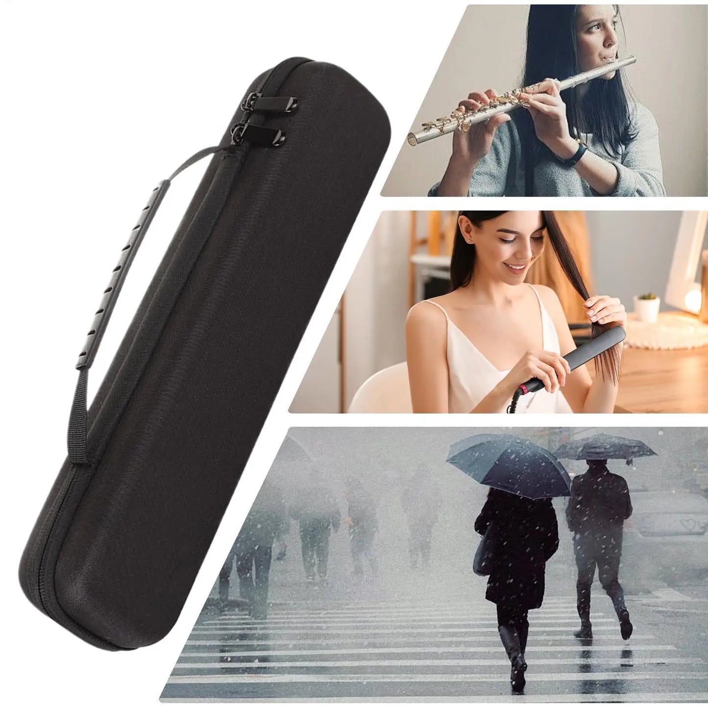Multi-Use Protective Pouch with Zipper Shockproof Waterproof Case Travel Organizer for Delicate Items, Flute, Electronics Peaceful Pleasures Health and Wellness