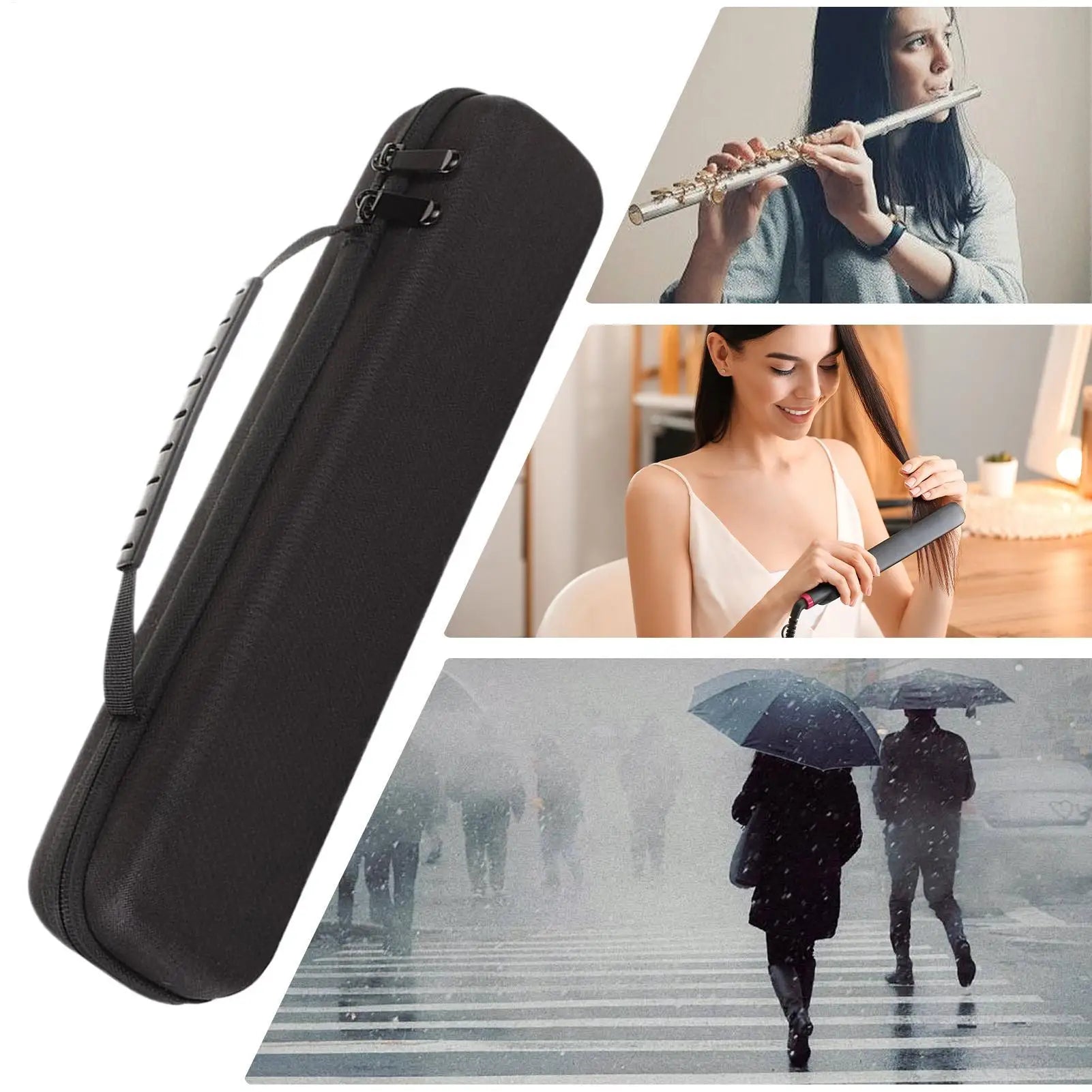 Multi-Use Protective Pouch with Zipper Shockproof Waterproof Case Travel Organizer for Delicate Items, Flute, Electronics Peaceful Pleasures Health and Wellness