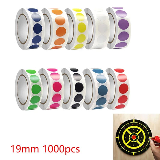 1000-Pack 19mm Color Dot Labels – Archery Target Stickers Archery Target Stickers Oasis Select