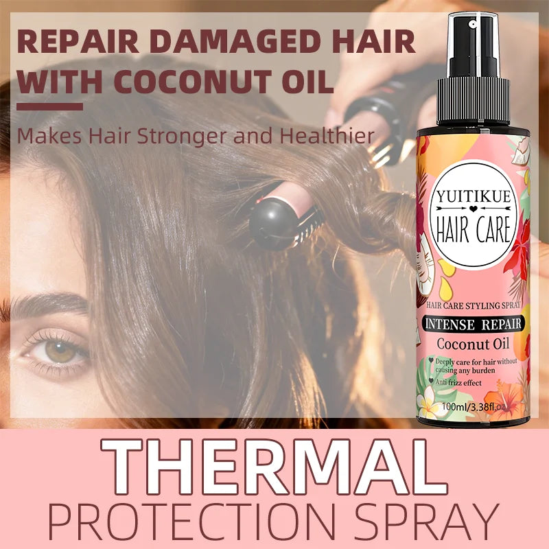 YUITIKUE Coconut Oil Hair Care Styling Spray | Intense Repair Formula | Anti Frizz & Deep Care For Lightweight, Healthy Hair Peaceful Pleasures Health and Wellness