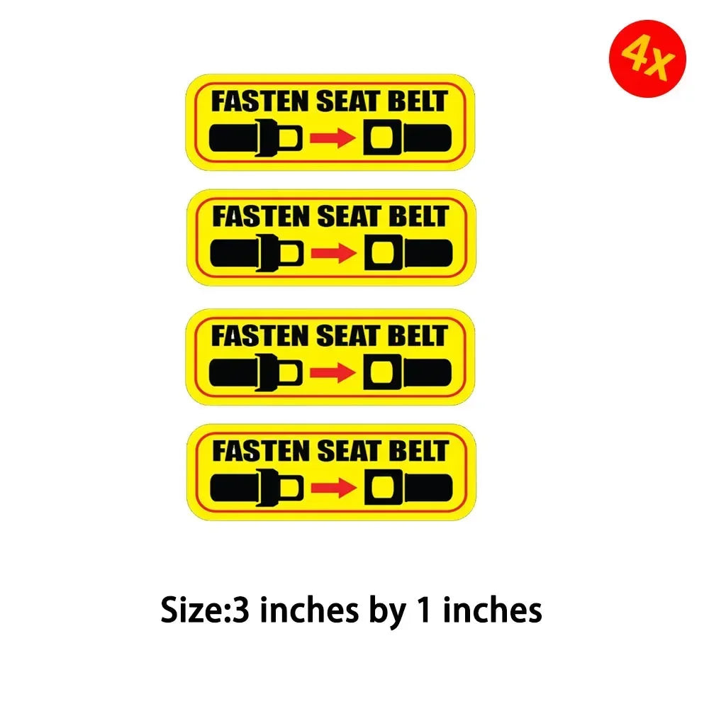 4x 3"x 1" Fasten Seat Belt sticker warning caution vehicle car bus safety strap Peaceful Pleasures Health and Wellness
