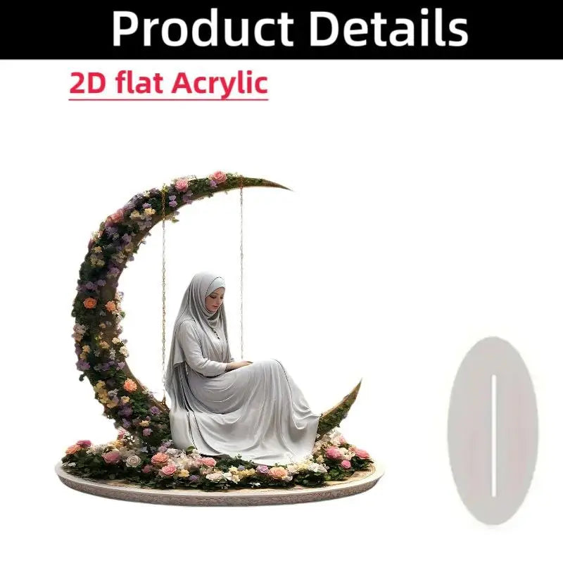 2D Acrylic Arabian Camel & Evil Eye Tree Desk Figurine
