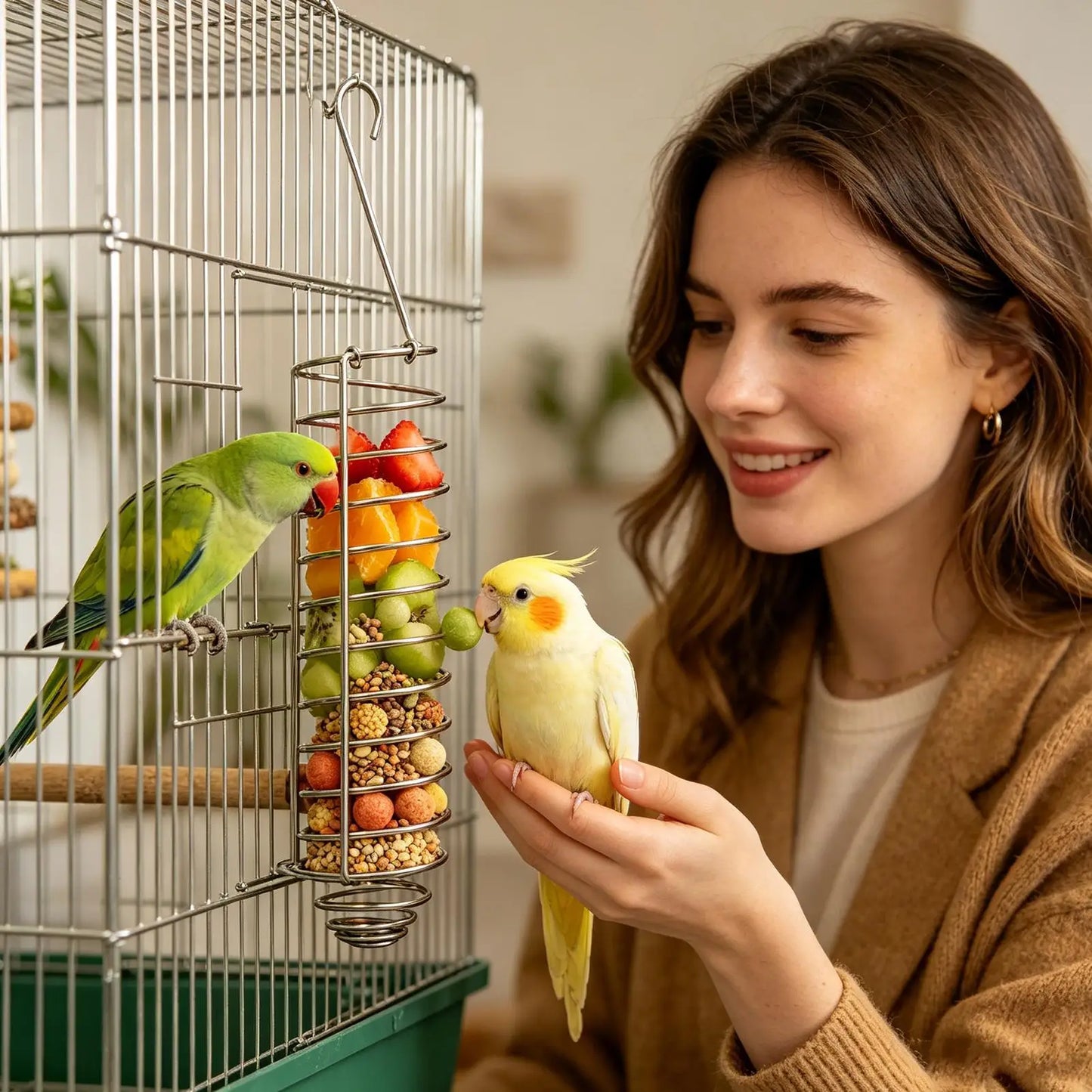 Millet Holder Bird Cage Foraging Tray | Parakeet Parrot Feeder