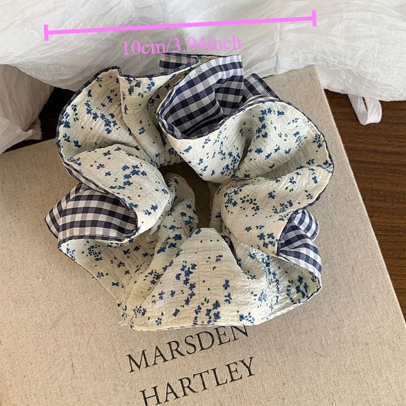 New Polka Dot Double Layer Hair Scrunchies Soft Sweet Girls Hair Ties Decor Fashion Apparel Accessories Peaceful Pleasures Health and Wellness
