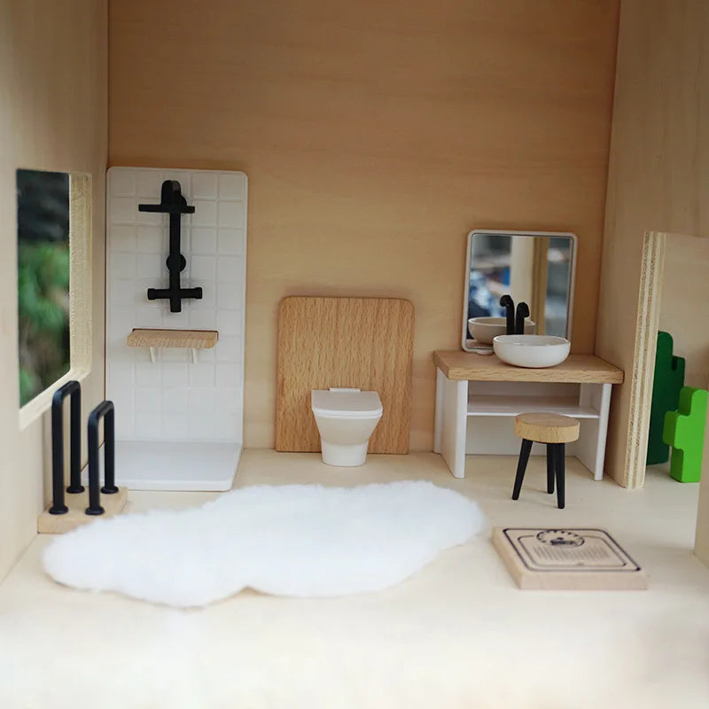 1:12 Dollhouse Simulation Bathroom Toy White Wash Basin Dollhouse 1/12 Dollhouse Simulation Toilet Model Furniture Miniature Peaceful Pleasures Health and Wellness