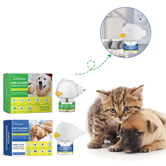 Pet Pheromone Calming Diffuser & Spray for Cats & Dogs Pet Calming Diffuser Peaceful Pleasures Health and Wellness
