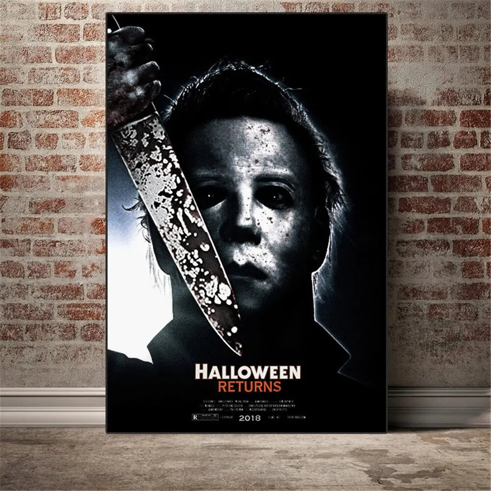 Michael Myers Canvas Wall Art | Halloween Horror Poster Print Canvas Wall Art Peaceful Pleasures Health and Wellness 13 20x30cm Unframed