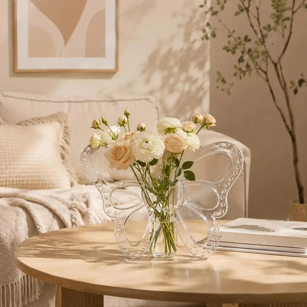 Transparent Butterfly Acrylic Flower Vase | Modern Decor