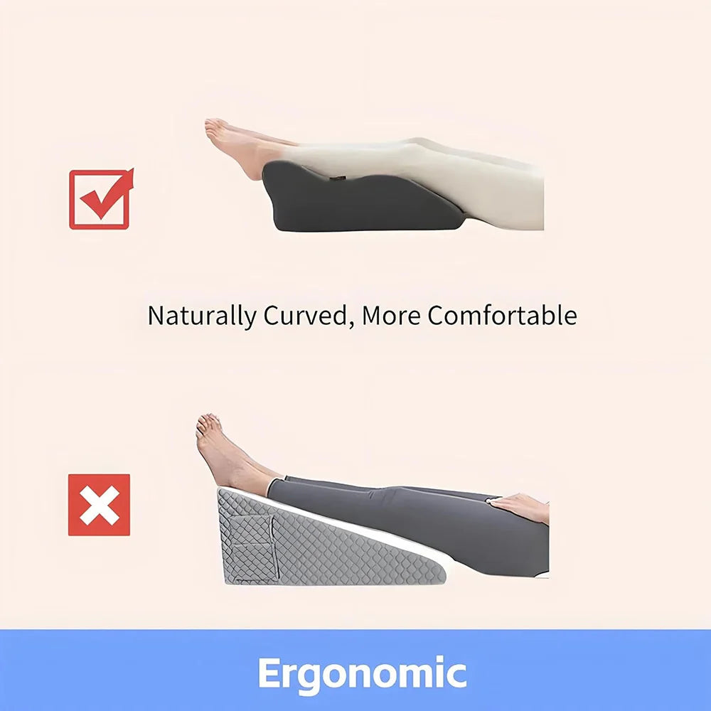 Large Bed Multifunctional Ergonomic Wedge Pillow with New Prone Position for Reading Unique Curved Design with Washable Cover Peaceful Pleasures Health and Wellness